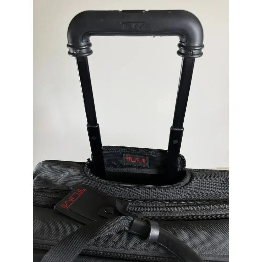 TUMI Alpha 26004D4 Rolling Briefcase Expandable 2-Wheel Black Ballistic Nylon